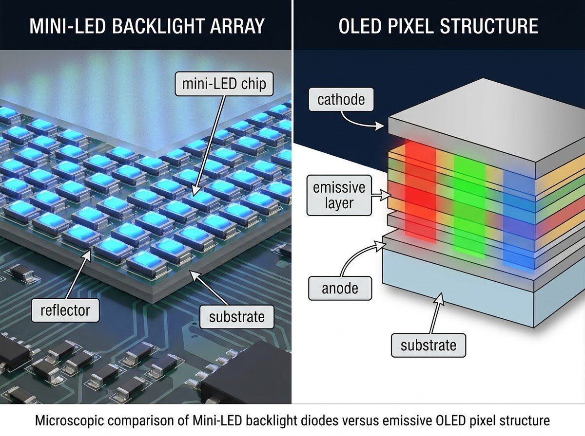 Mini-LED vs OLED: Can Mini-LED Finally Beat OLED in Picture Quality? 2 Comparing Mini LED and OLED 202609062241